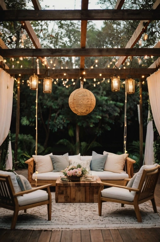 Outdoor Rustic Canopy Lounge