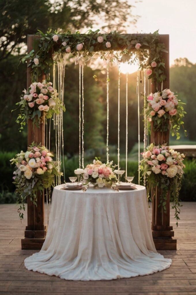 Cascading Flower Waterfall Backdrop