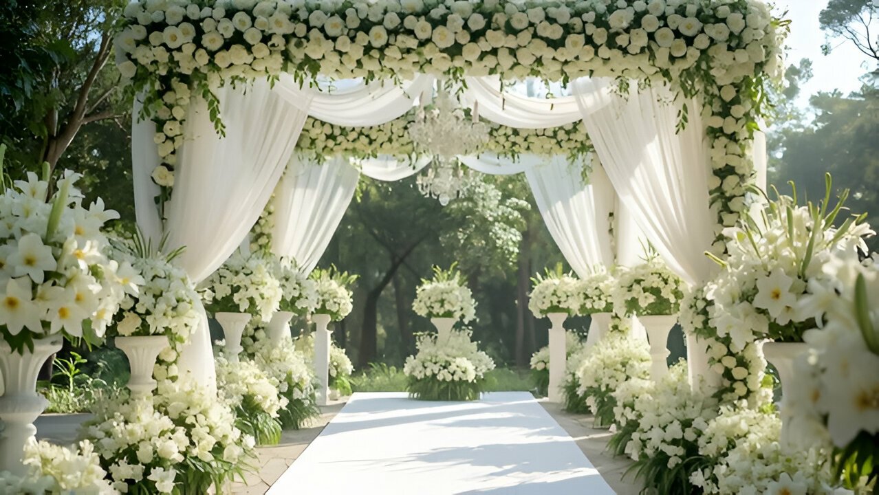 Simple outdoor wedding decor