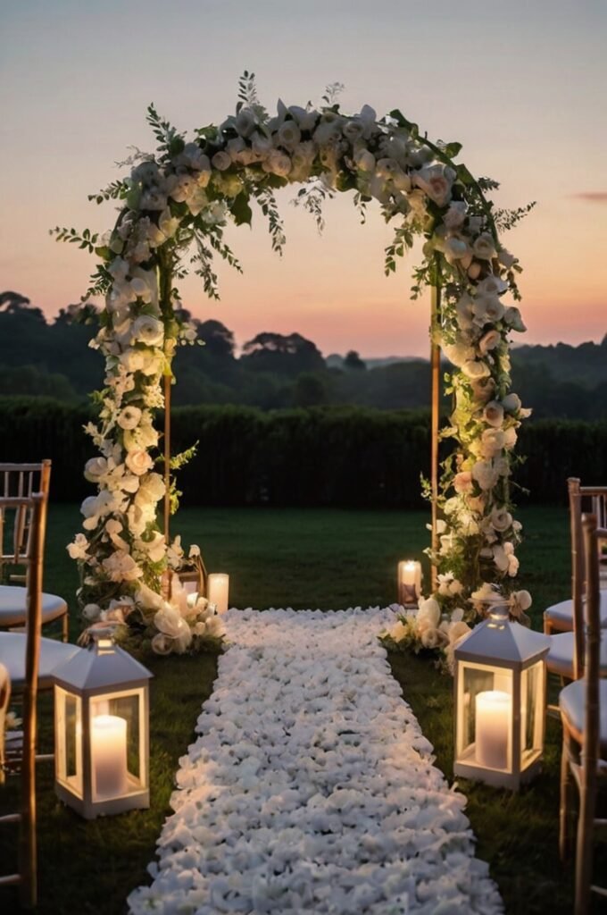 Luminous floral archway