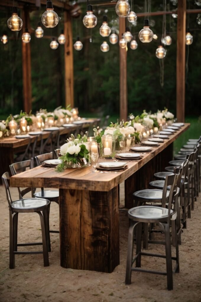 Mirror Tables with Rustic Flair