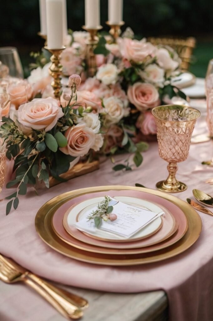 Blush Pink Table Settings