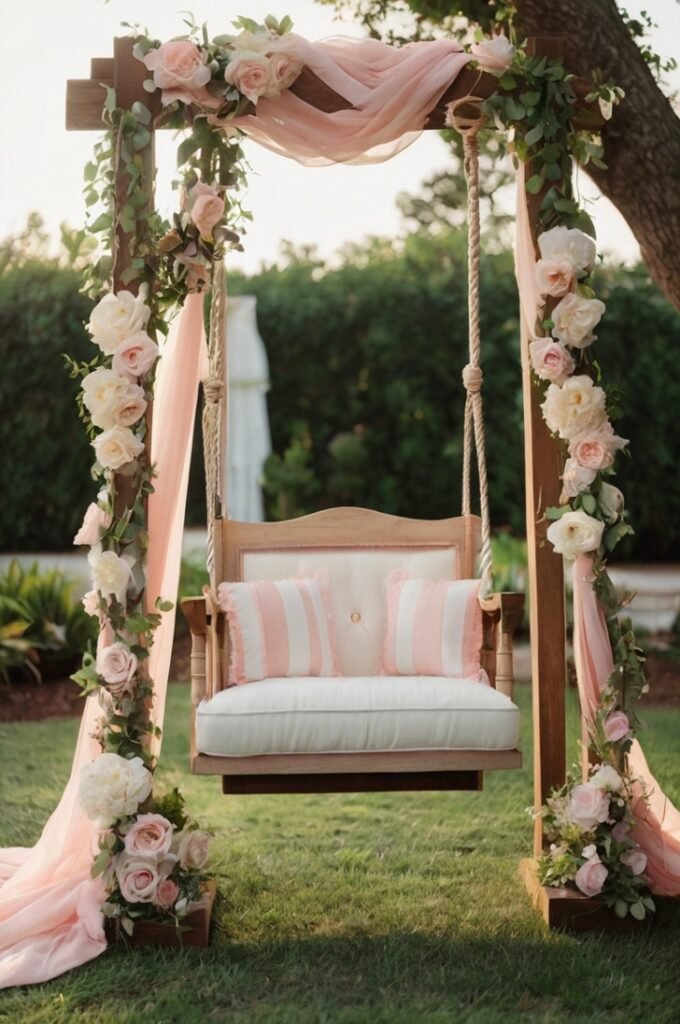 Blush Pink Wedding Swing