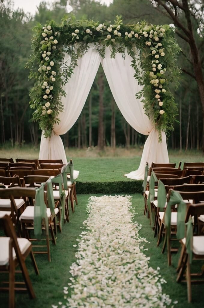 Ceremony Décor with Sage Green Elements