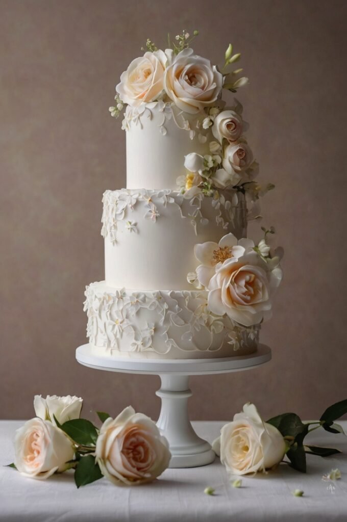 Classic White with Delicate Sugar Flowers