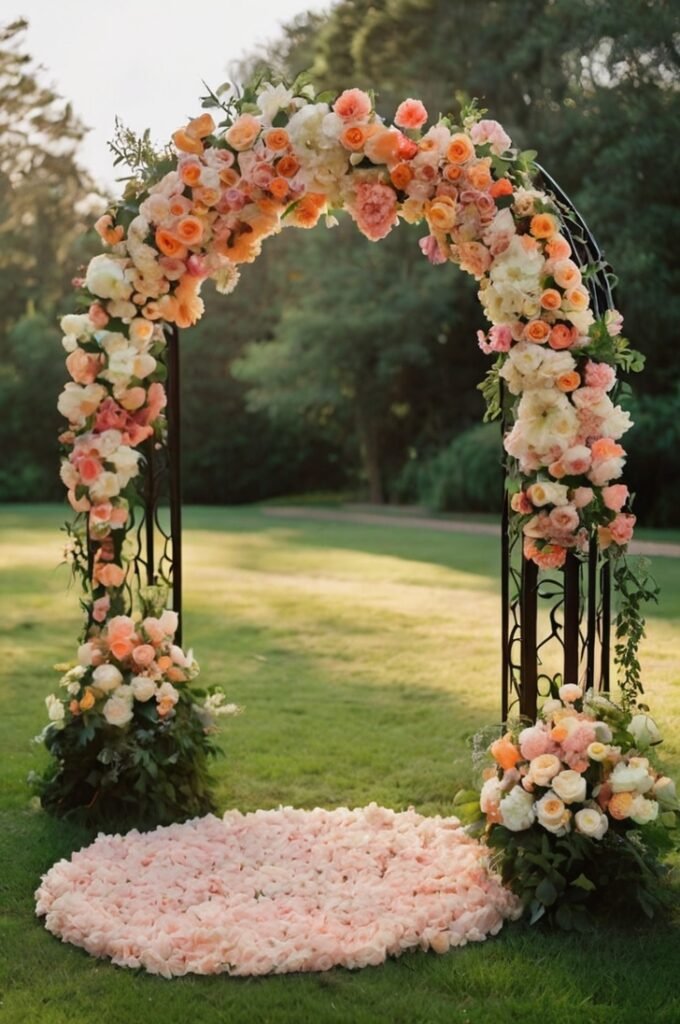 Color Block Floral Arch