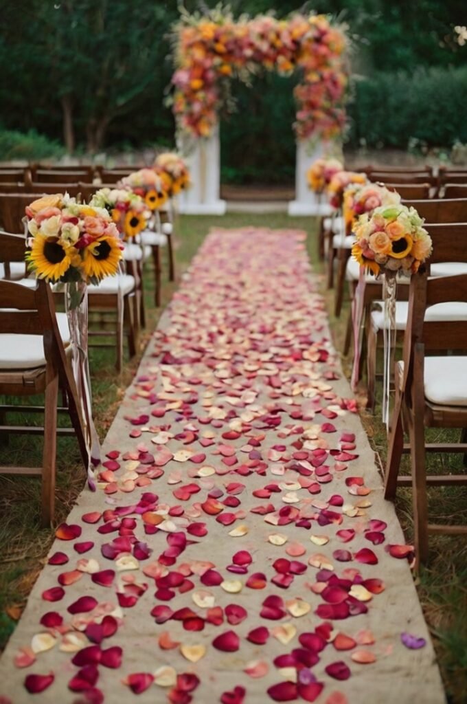 DIY Flower Petal Aisle Runner