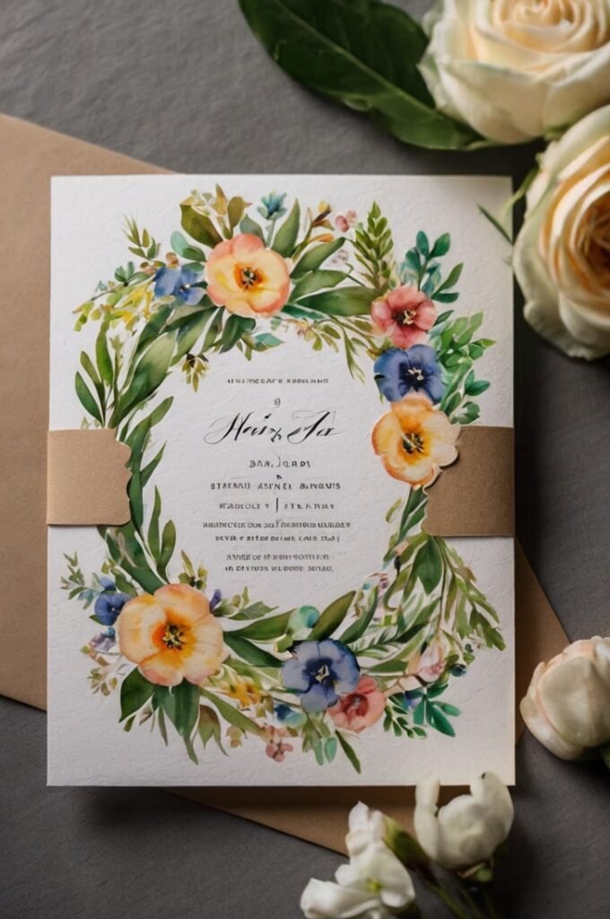 Floral Printed Wedding Invitations