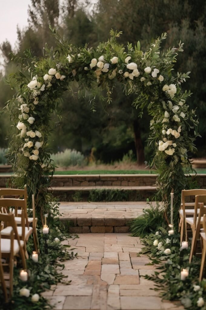 Lush Olive Green Floral Arch