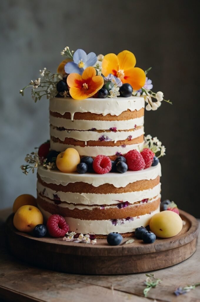 Naked Cake with Spring Fruits