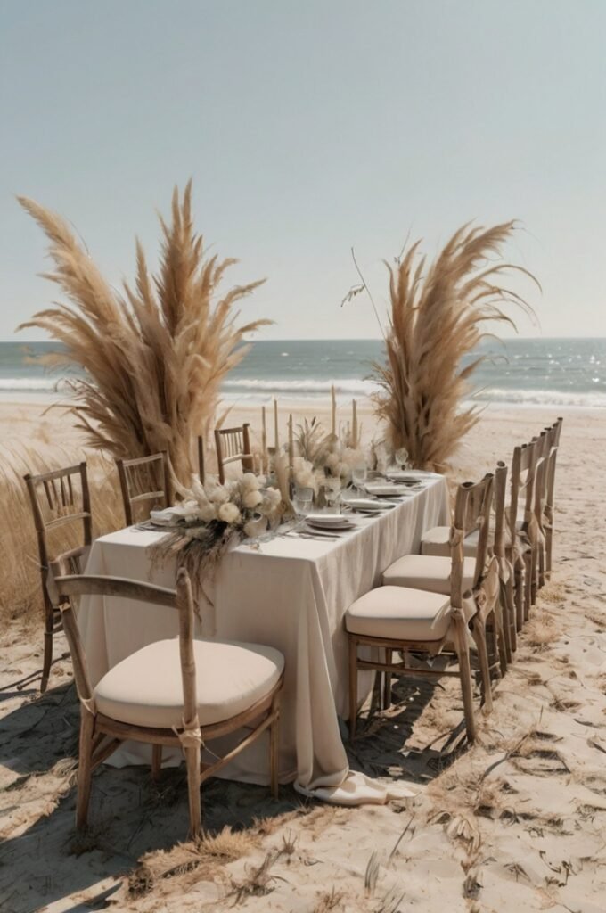 Neutral Seating Decor with Dried Greenery