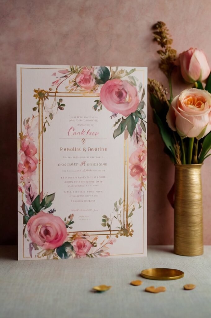 Playful Pink Wedding Invitation