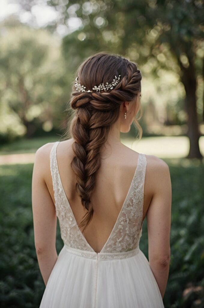 Romantic Halo Braid with Subtle Sparkle