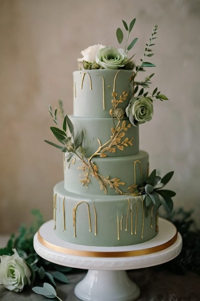 Sage Green Wedding Cake