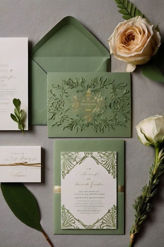 Sage Green Wedding Invitations