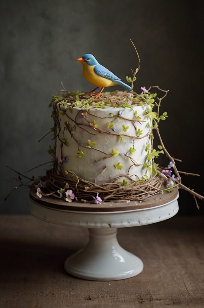 birds & nest cake