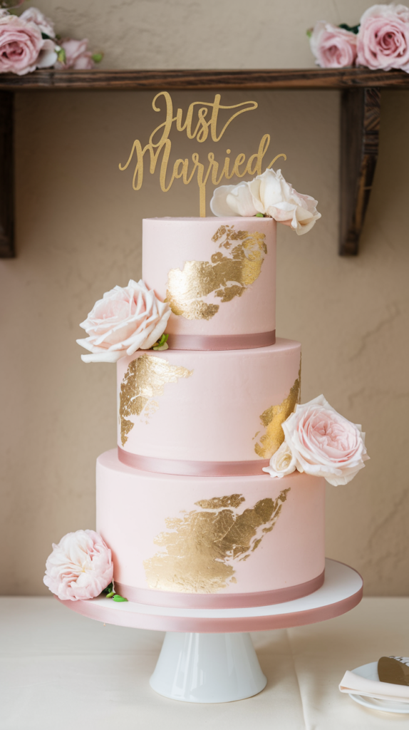 blush pink wedding cake