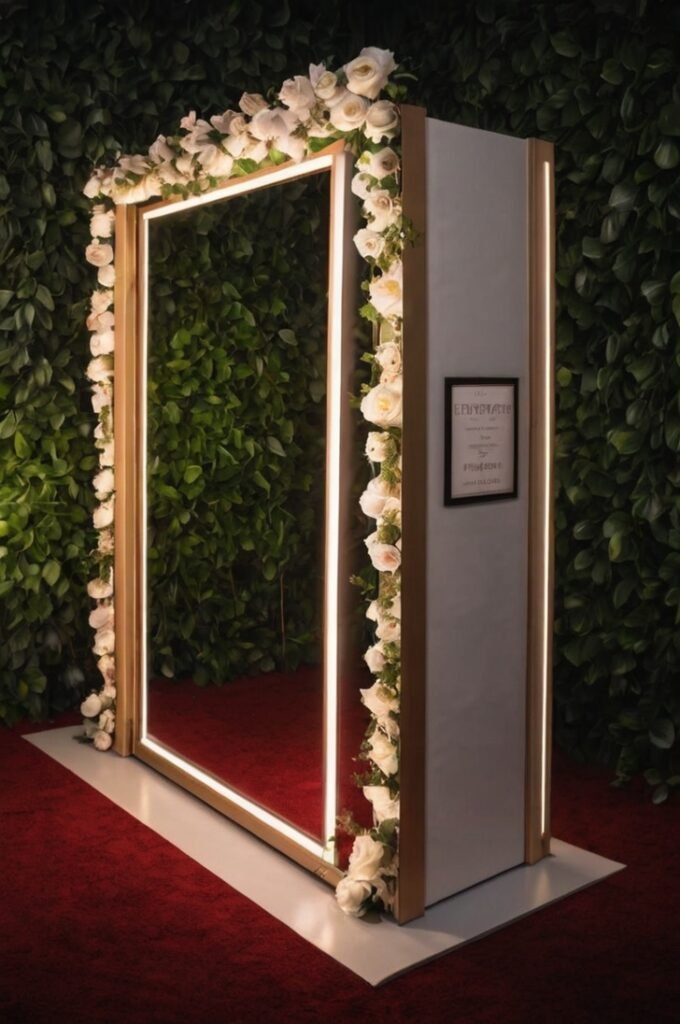 elegant mirror booth