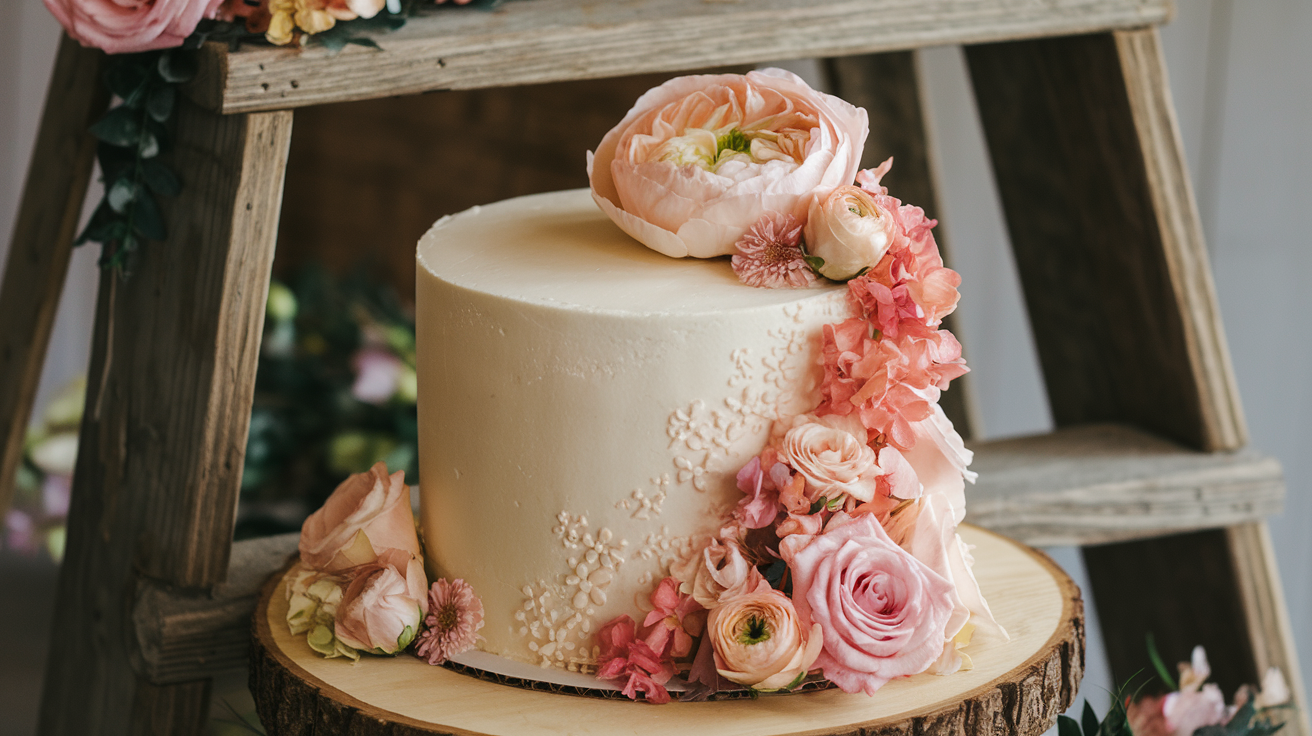 Chic One Tier Wedding Cake Ideas