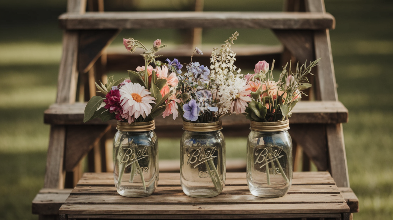 Mason Jar Wedding Centerpiece Ideas