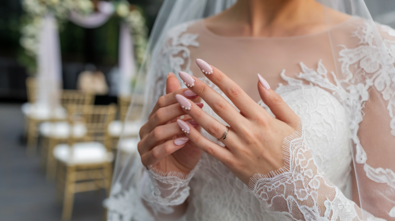 Almond Wedding Nail Ideas