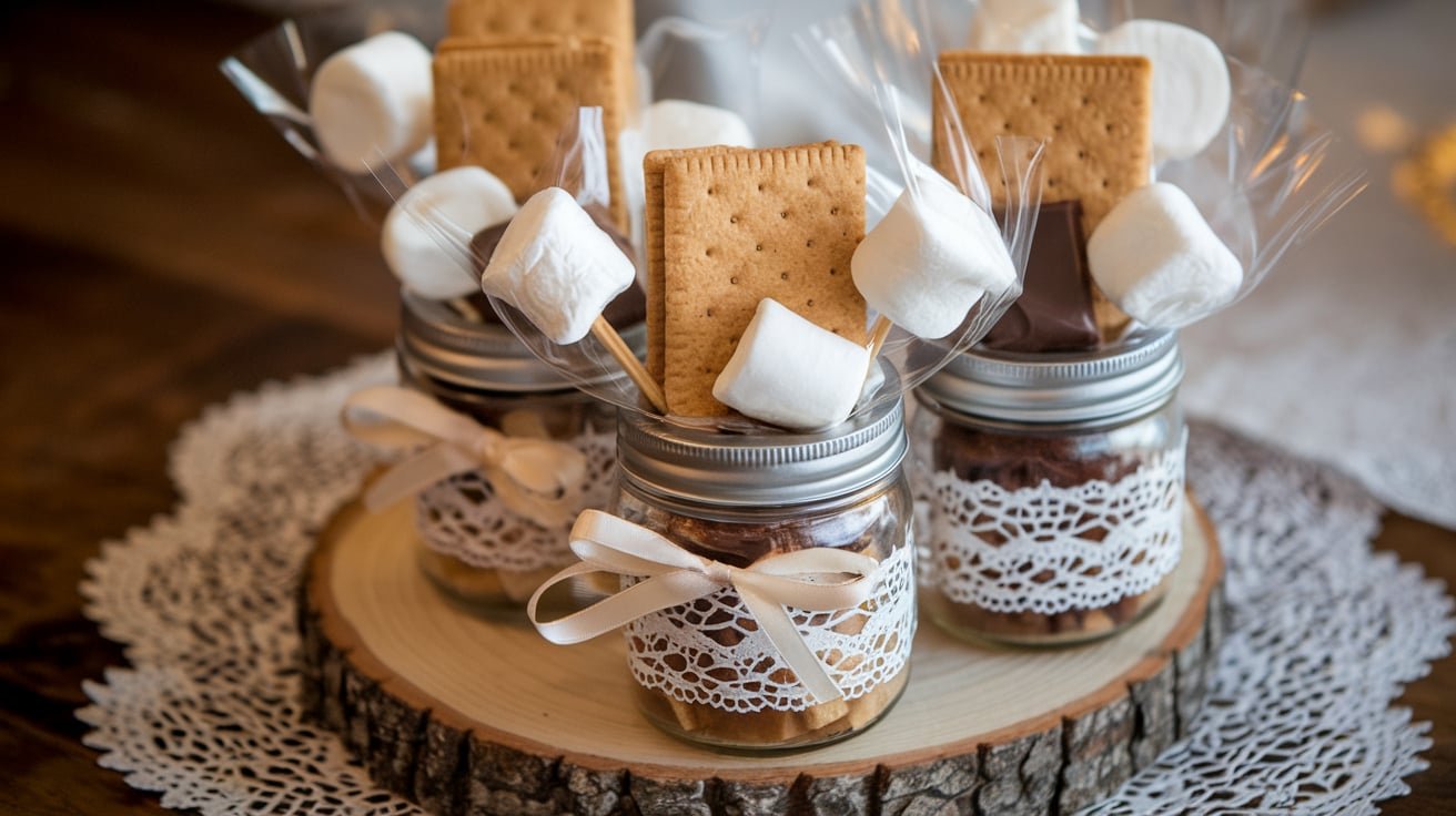 how to make mini s'mores bar centerpiece favors