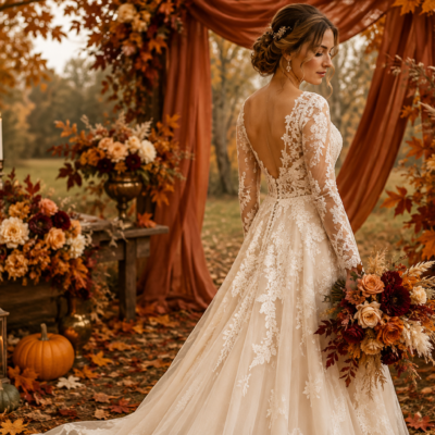 15 Autumn Wedding Dress Ideas for a Romantic Fall Bridal Look