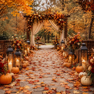 15 Autumn Aisle Decoration Ideas for a Romantic Fall Wedding