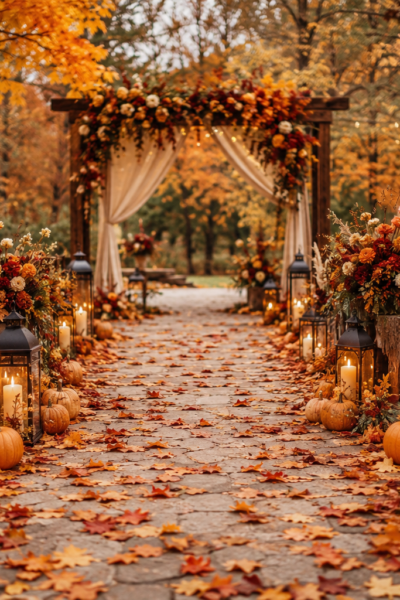 Autumn Aisle Decoration Ideas