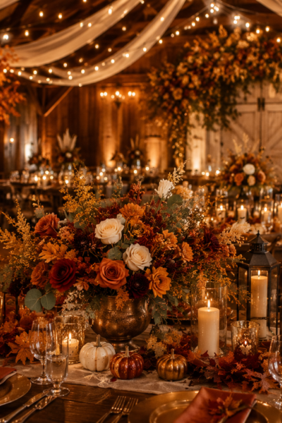 Fall Wedding Reception Decor