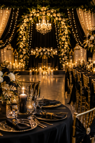 Black & Gold Wedding Decor Ideas