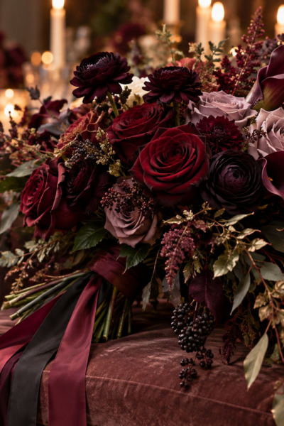 Dark Romantic Bridal Bouquet Ideas