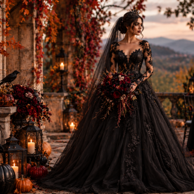 23 Halloween Wedding Dress Ideas for a Spooky and Magical Bride